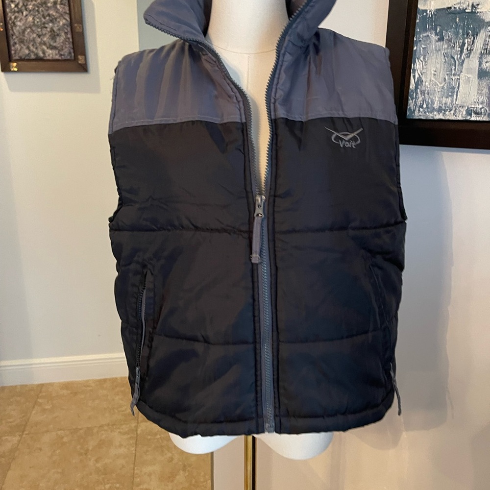 Navy Blue and Grey Puffer Vest